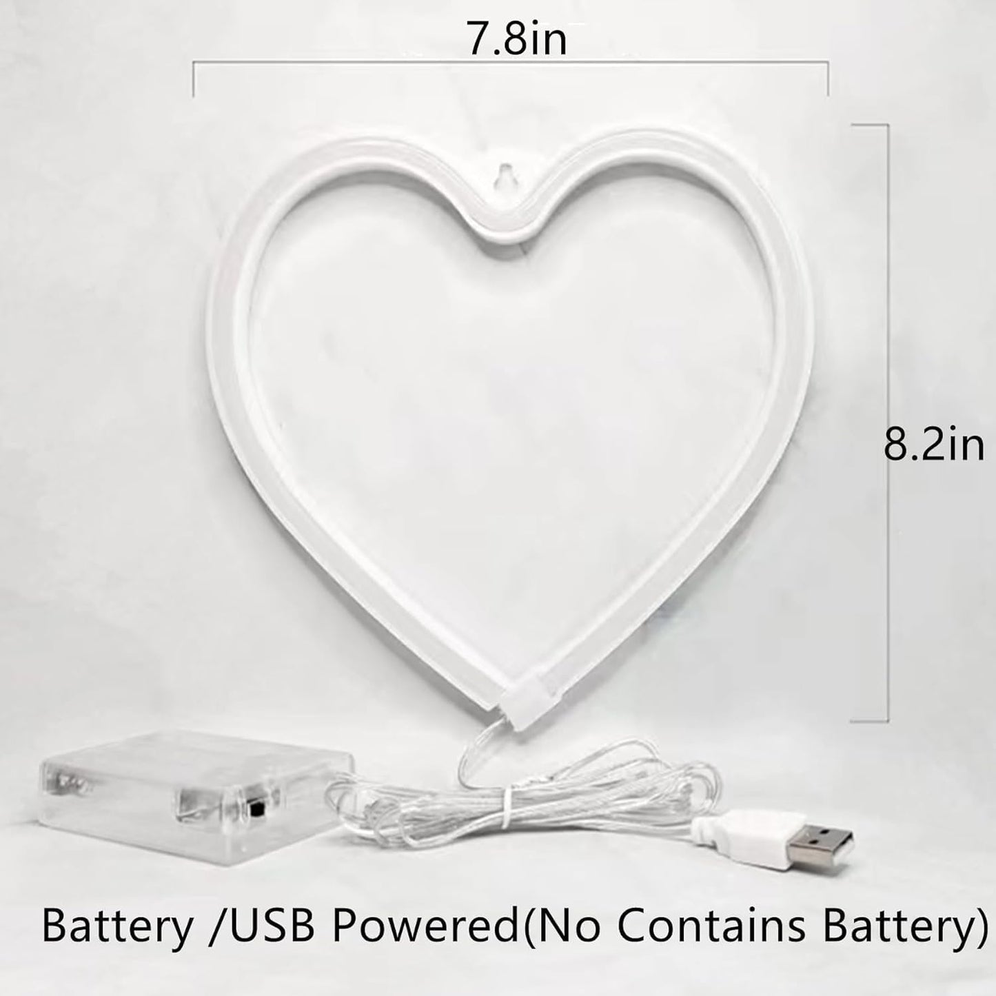 LED Neon Heart Sign,Love Hearts Neon Light for Girls Pink Room Bedroom Dorm Decor,USB or Battery Powered Heart Lamp for Wedding Valentine's Day Mother's Day Window Wall Decorations(1Pc Pink)