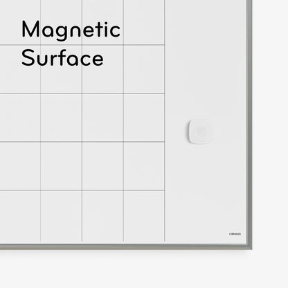 U Brands Magnetic Dry Erase Calendar Whiteboard for Wall, 23"x17", Dry Erase Board Calendar with Silver Aluminum Frame, Includes a Magnet and a Marker