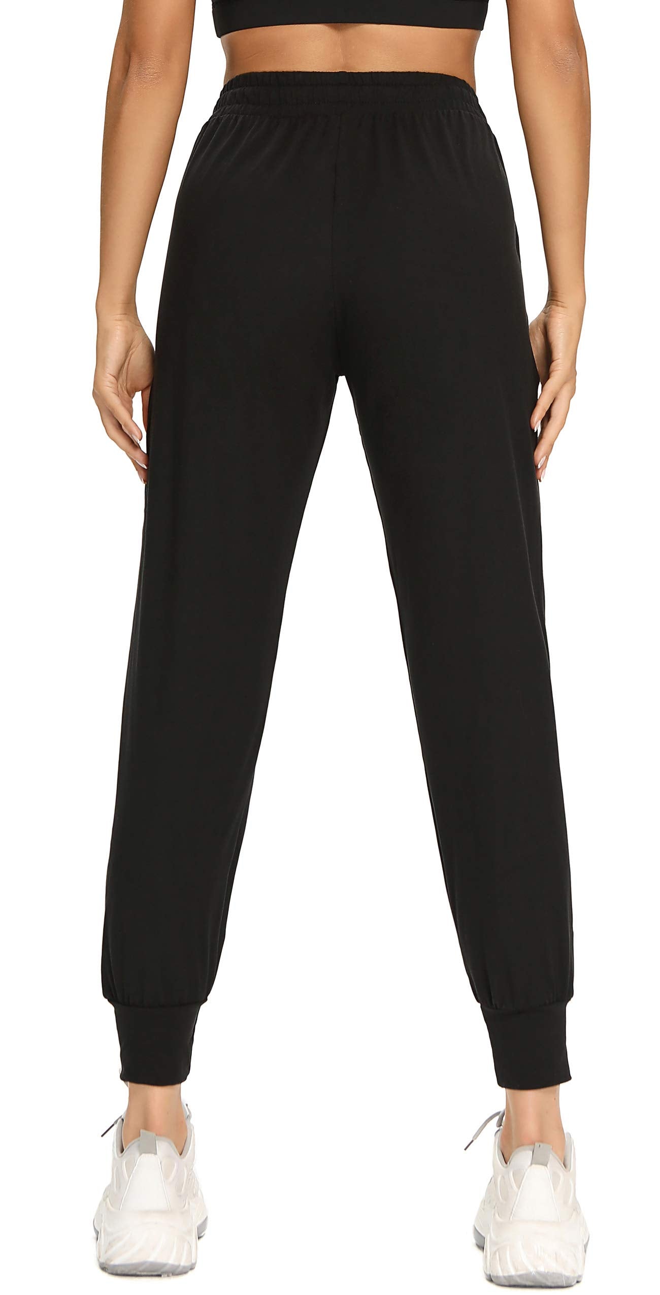 FULLSOFT Sweatpants for Women-Womens Joggers with Pockets Lounge Pants for Yoga Workout Running (Black,Large)