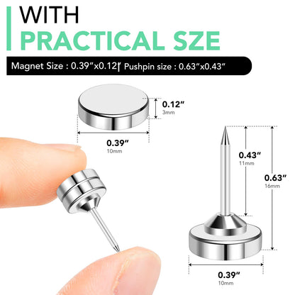 E BAVITE Magnetic Push Pins, 20 Sets Magnet Thumbtack for Wall Bulletin Board Strong Decorative Pushpins Clip for Map Picture Hanging Kit Poster Holder