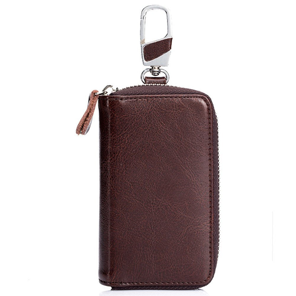 Zitokin Large Leather Key Case Wallet with 12 Hooks & 1 Keychain/Ring for Men or Women (Coffee)