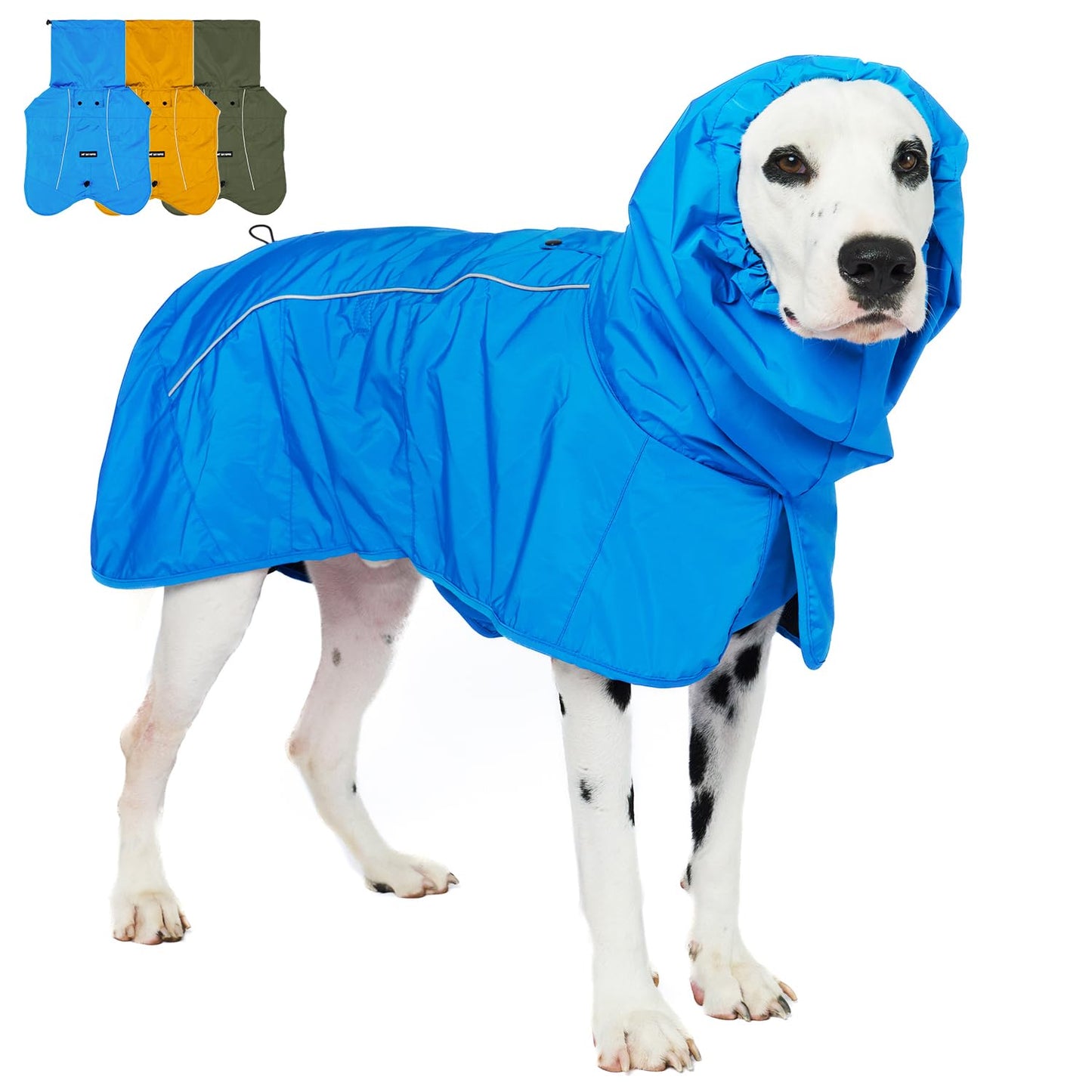 Tuff Pupper Waterproof Dog Raincoat | Full-Body Windproof Rain Jacket for Dogs | Reflective Strips | Breathable Mesh Lining | Adjustable Fit | Leash Port | Small Medium Large XL XXL Dogs (Olive, XXS)