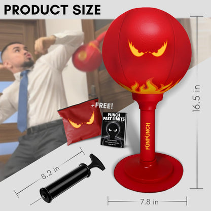 FUNPUNCH Rage Bag - Elite Boxing Training Mini Punching Bag for Advanced, Aspiring Boxers - Small, Portable Desk Punching Bag Punching Ball for Skills and Stress Relief - Fun Punch Portable Speed Bag