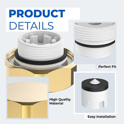 Xinafan Vacuum Breaker Replacement Kit for VACVBKX1B Traditional Anti-Siphon Frost-Free Sillcock Valves Hose Bib Sillcock Valve Replacement Assembly for Outside Repair Accessories, Brass Cap