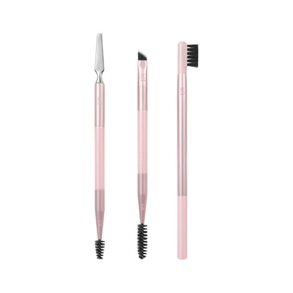 Real Techniques Eye Shade & Blend Makeup Brush Trio, For Eyeshadow & Liner, Makeup Tools for Shaping & Grooming Brows, Defined Makeup Look, Synthetic Bristles, Vegan & Cruelty-Free, 3 Count