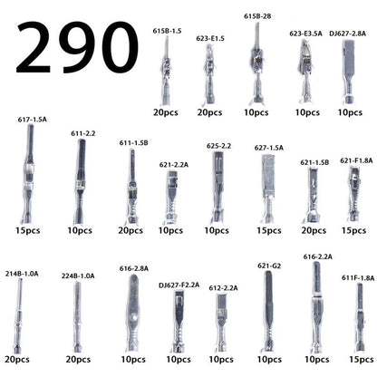 Connector Pins Crimped Terminal Kit - Automotive Electrical Wire Removal Set | Non-Insulated Male & Female Plugs | 1-3.5mm Sizes