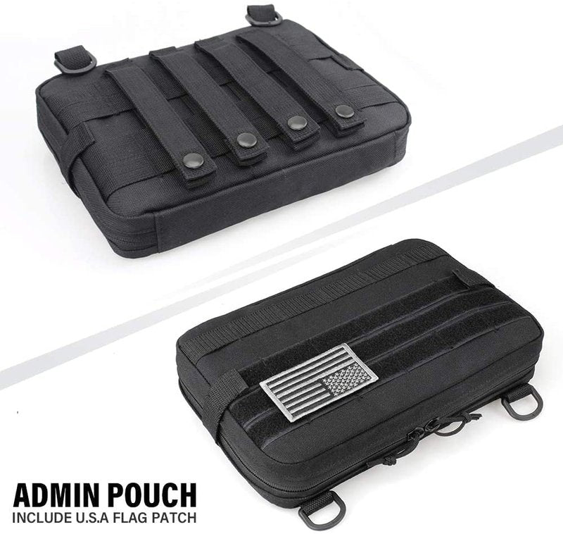 WYNEX Tactical Admin Molle Pouch, Medical EDC EMT Utility Bag Shell Design Attachment Pouches 1000D Nylon Hiking Belt Bags
