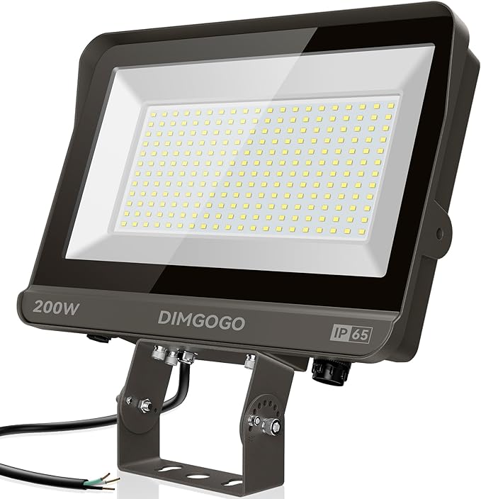 200W Flood Lights Outdoor, 22000LM 5000K with Dusk-to-Dawn Photocell, IP65 Waterproof Security Lights Bright LED Parking Lot Light with Trunnion Mount for Yard Garage Stadium