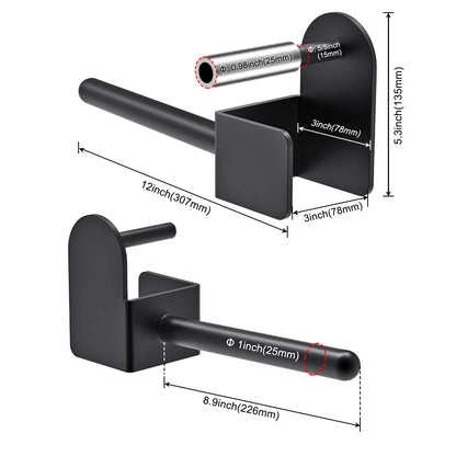 Kipika Weight Plate Holder for 3x3 Power Rack - Heavy Duty Steel Storage Rack for 1" Weight Plates - Fits 3x3 Power Rack with 1" or 5/8" Hole - Holds up to 300 lbs. per Rack - Set of 2