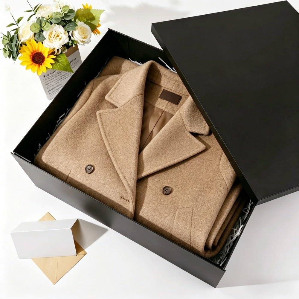 UoeRing Black Extra Large Gift Box 1Pcs 22x17x9 inch,luxury Gift Box with Lid for Presents Birthday Christmas Valentine's Day (Contain Pull Bows,Card,Envelope,Filler)