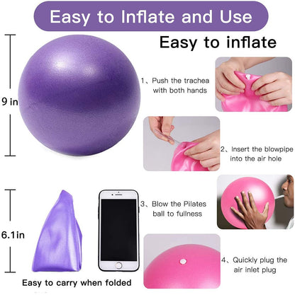 XIECCX Mini Yoga Balls 9 Inch Exercise Pilates Therapy Balance Micropore Ball Barre Equipment for Home Stability Training Physical Core Training(Pink)