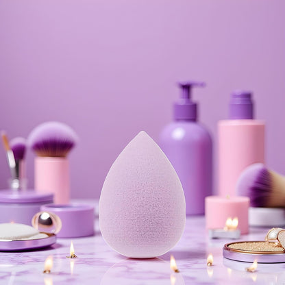 6PCS Mini Makeup Sponge Small Beauty Sponge Blender Set for Foundation, Powder, Concealer Highlight,and Eye Shadow, Purple
