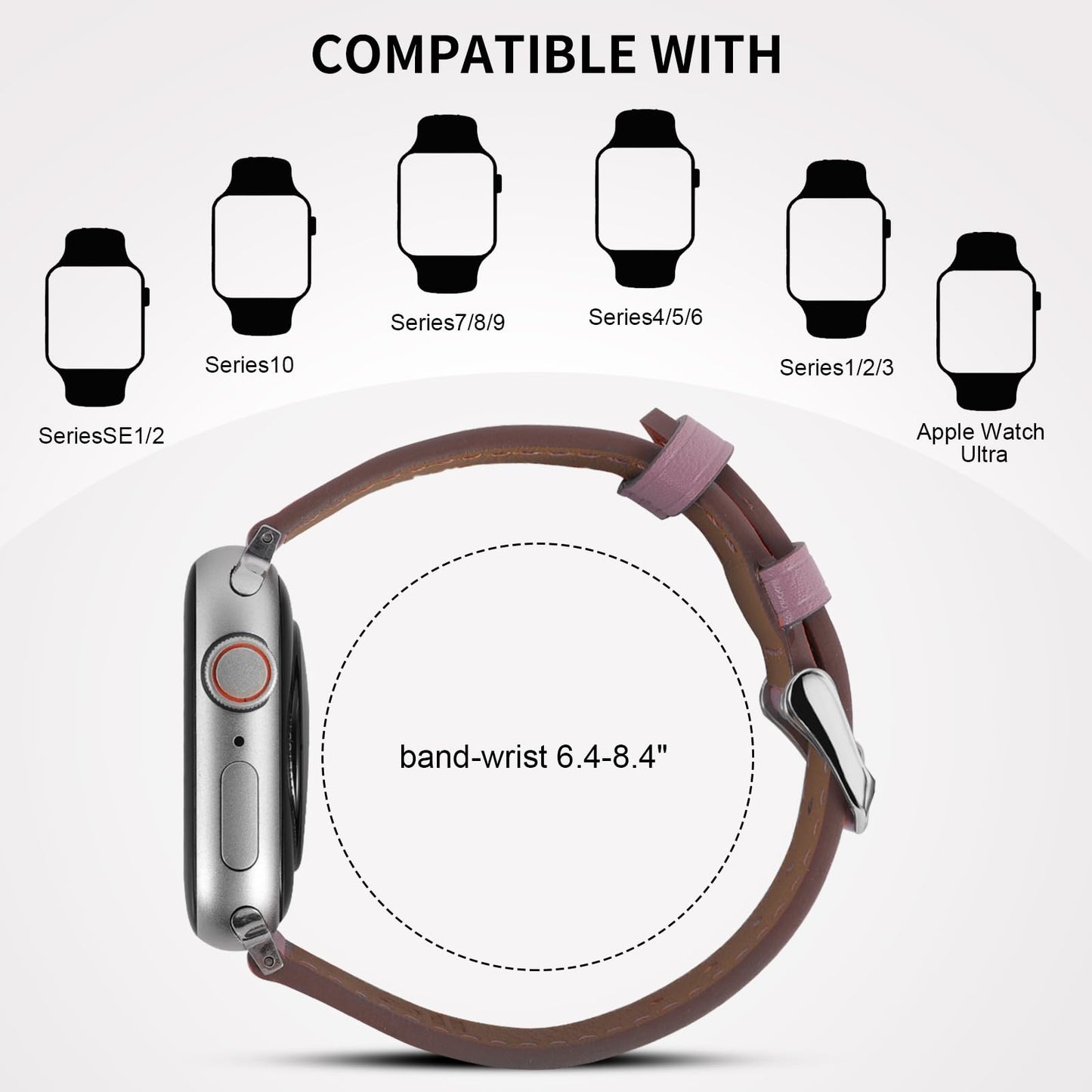 Italy Genuine Leather Bands Women Men Compatible with Apple Watch 38mm 41mm 40mm 42mm 44mm 45mm 46mm 49mm, iWatch Straps Smartwatch Replacement Band for Ultra SE 3/2/1 Series 11 10 9 8 7 6 5 4 3 2 1