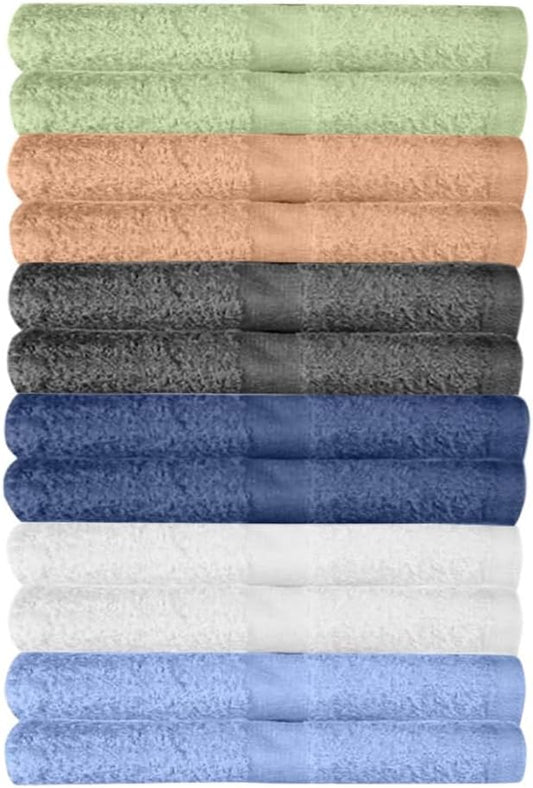 12 Pack Washcloths | Multicolour 100% Cotton Extra Absorbent Face Towels | Soft