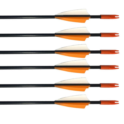 e5e10 28 inch Target Arrows Practice Fiberglass Arrow for Youth Beginner, Safety Blunt Tip Arrows for Archery Recurve Bow Long Bow -12 Pack(Orange)