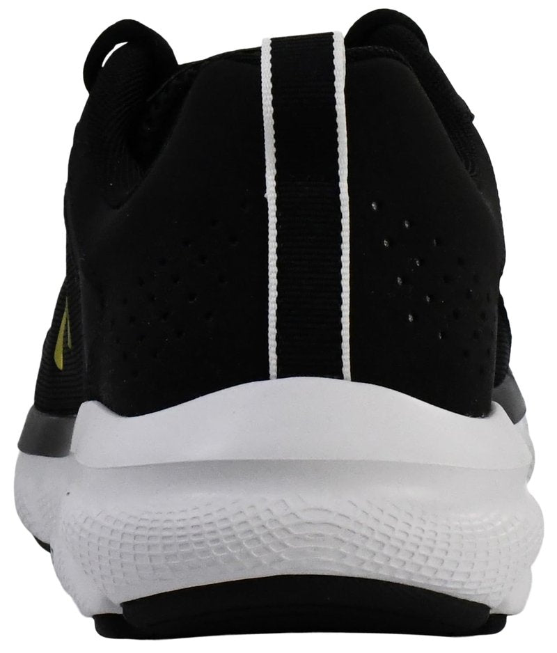 Under Armour Men's Charged Assert 9 Running Shoe, Black/White/Gold,8.5