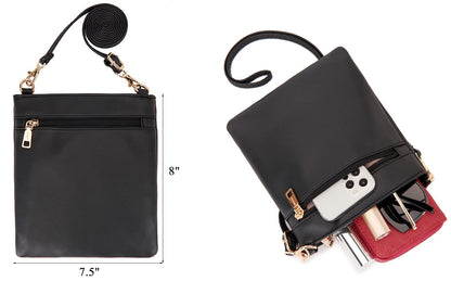 Large Crossbody Bags Ladies Shoulder Handbags Purse and Wallet Set for Women Hobo Purses Black
