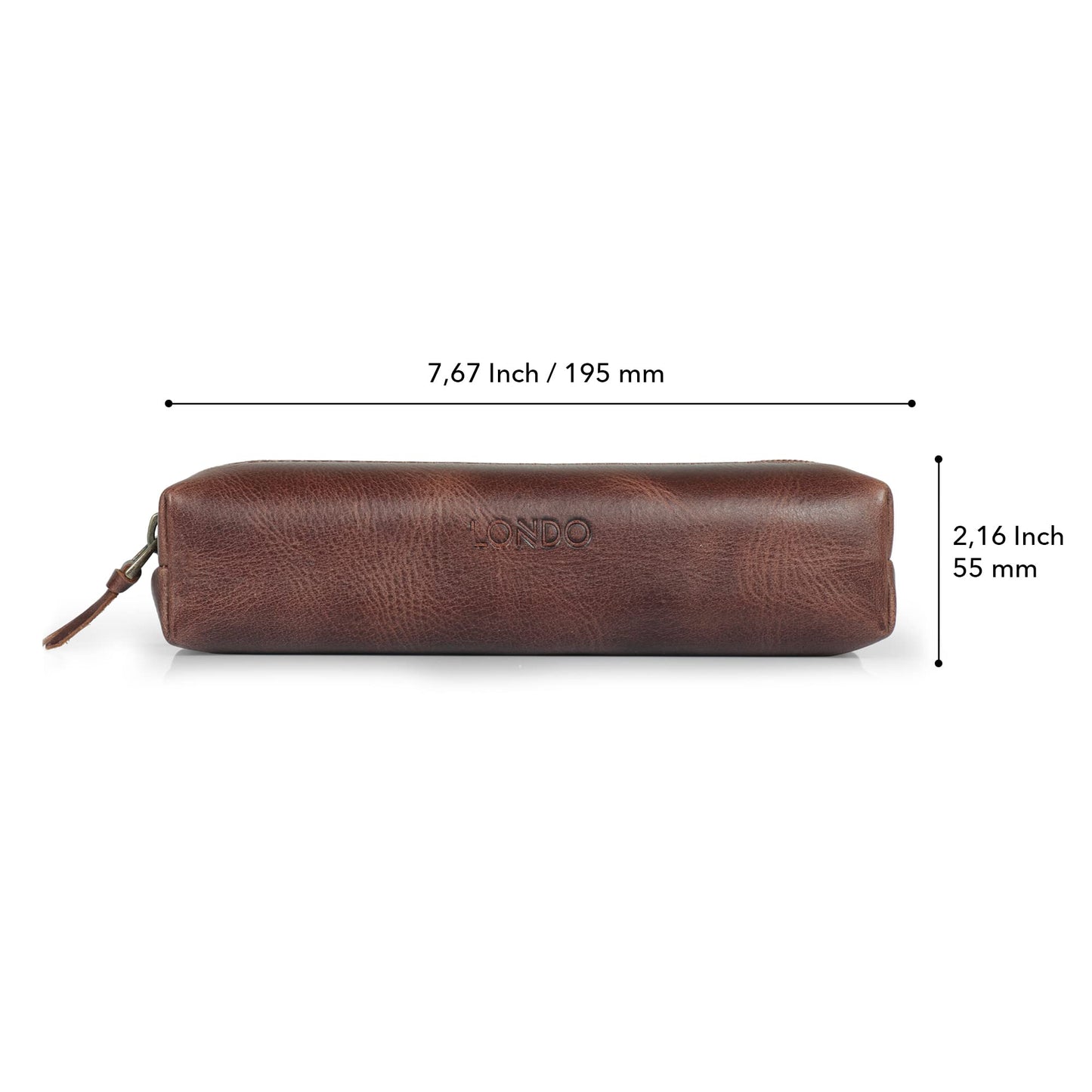 Londo Genuine Leather Zipper Pen, Pencil & Cosmetic Case
