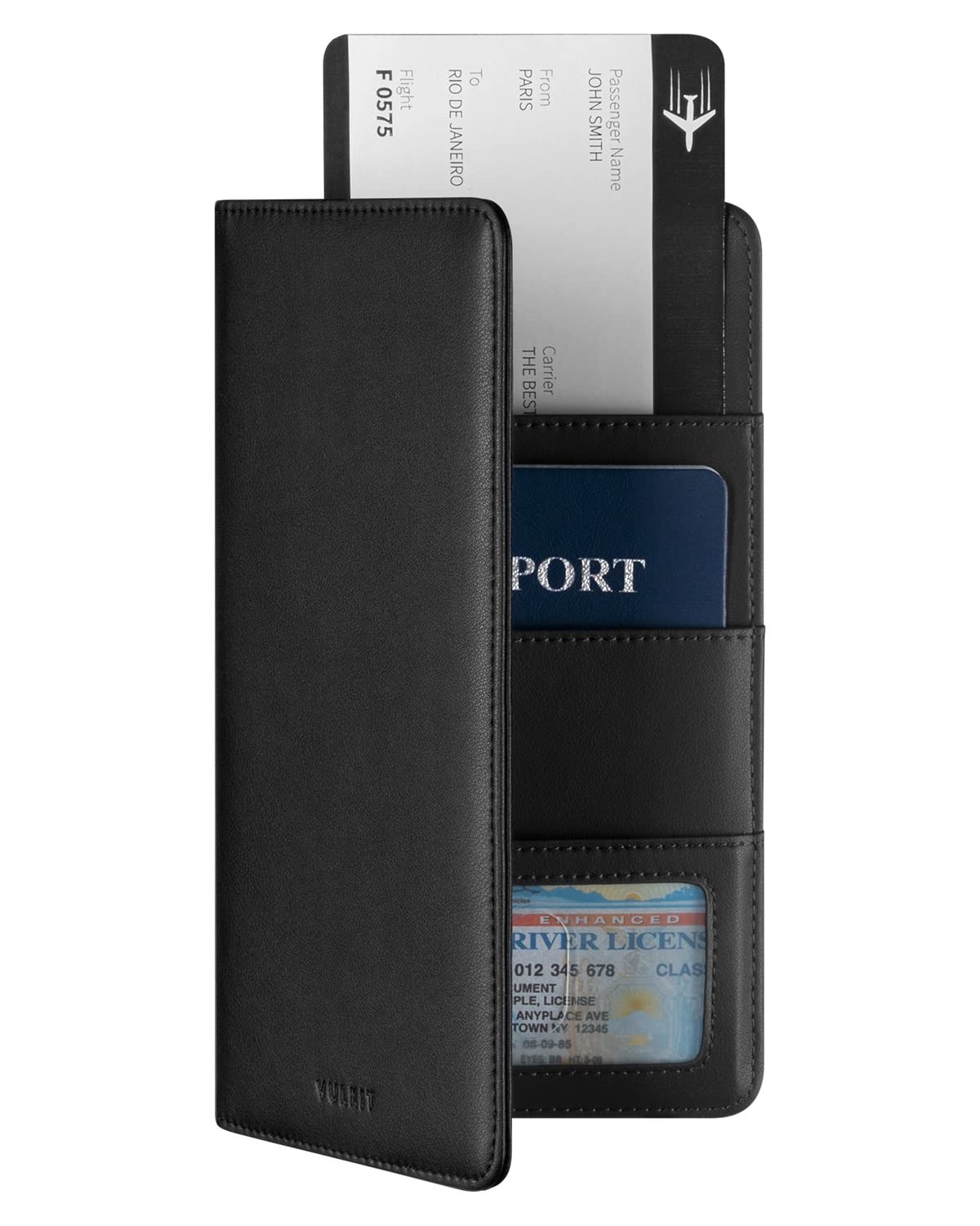 VULKIT Passport Wallet Premium Nappa Leather RFID Blocking Travel Wallet for Men & Women