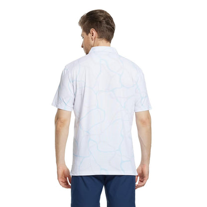 M MAELREG Golf Shirts for Men Dry Fit Print Patterns Performance Moisture Wicking Mens Polo Shirts Short Sleeve