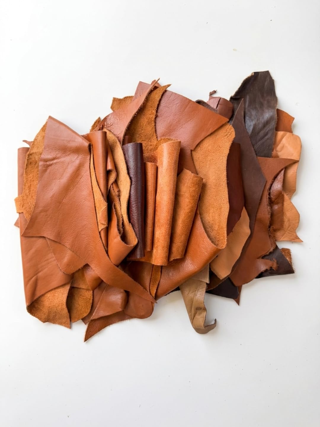 Brown Full Grain Leather Scraps: Sold by The Pound (1.0, Pounds)