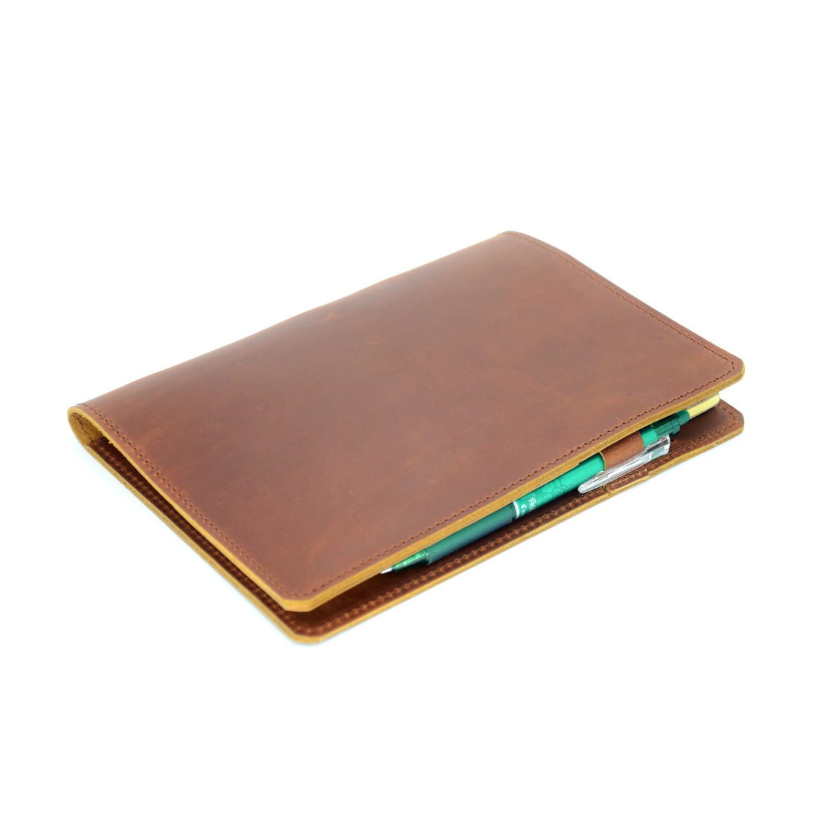 JJNUSA Leather Cover Compatible With Tops The Legal Pad Writing Pads 5" x 8", Legal Rule, Notebooks Distressed Genuine A5 Leather Cover 5" x 8", Brown