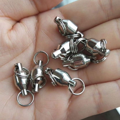 unclesportinfof 50pcs Ball Bearing Swivel Fishing Stainless Split Ring Fish Hooks Connectors for Saltwater 22LB (3#-0.79"/22LB- 50PCS)