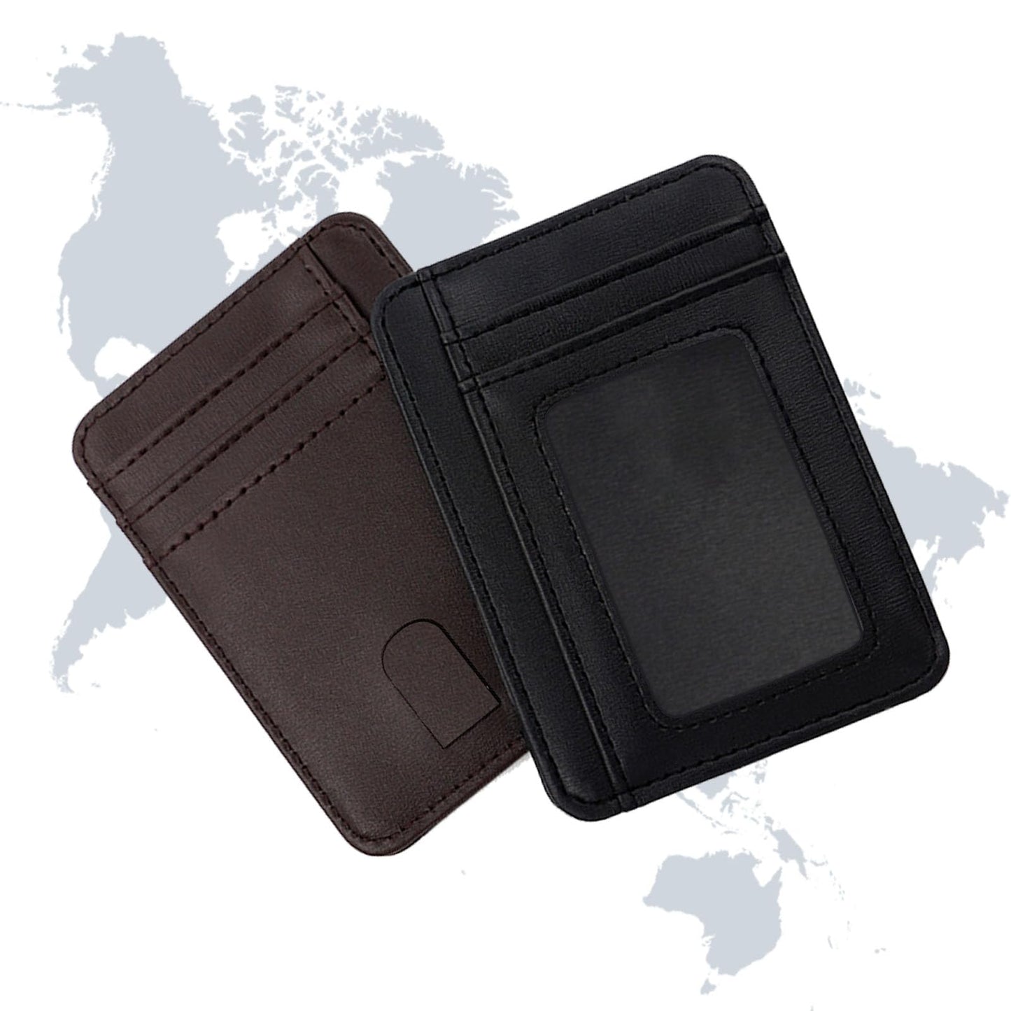 Leinoupt: Slim Wallet for Men, Credit Card Holder Wallet RFID Blocking Front Pocket Leather Wallets for Men Women Gift Box，front pocket wallet (black)