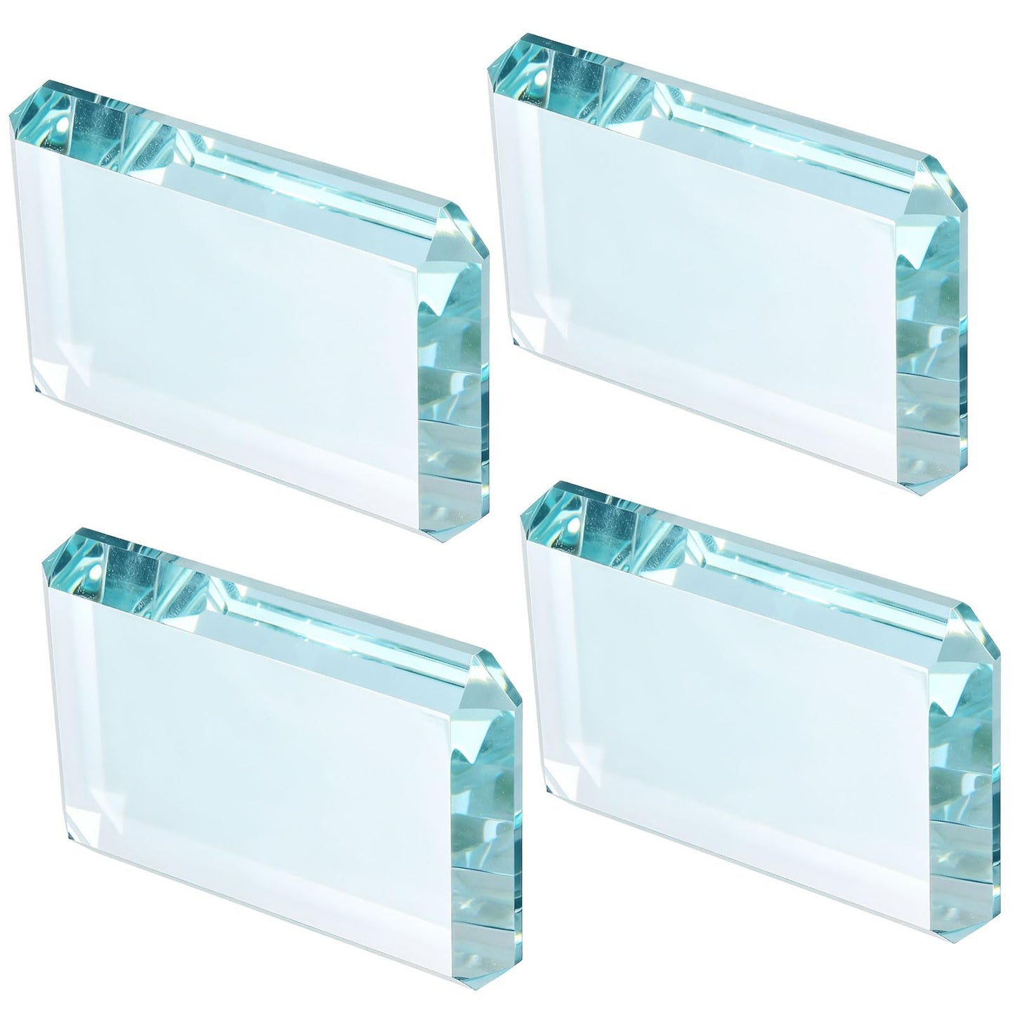 PATIKIL 2 Pcs Clear Crystal Paperweight, 3.94 x 2.76 x 0.47 Inch Clear Paperweight Decorative for Home Decoration Reading Photography Daily Office Gifts (Rectangle)