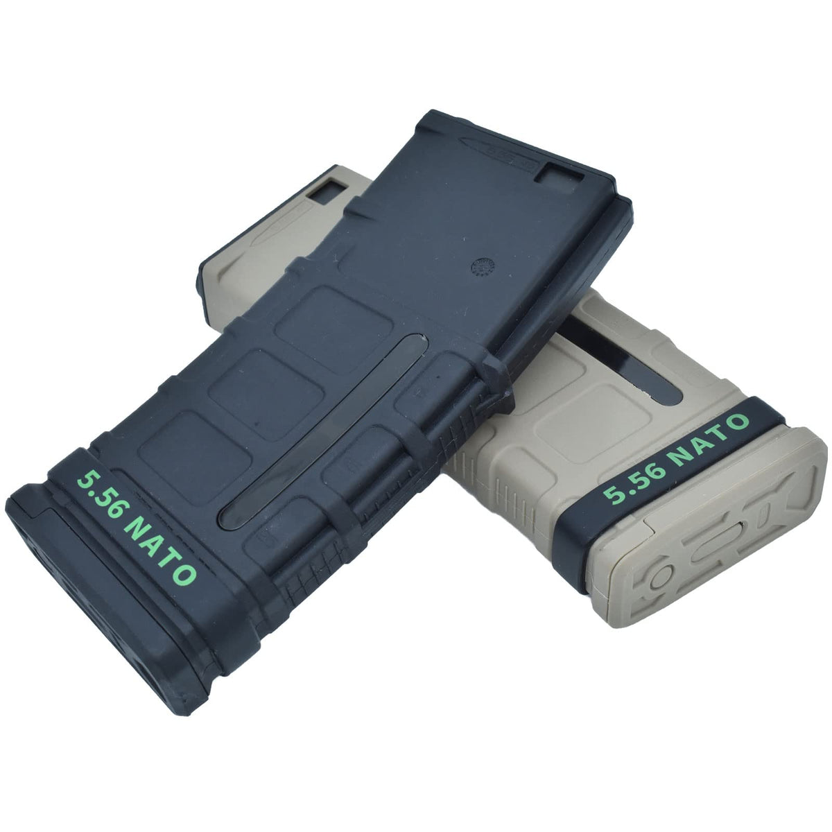 24 Pack Miaozhun 5.56 NATO Magazine Marking Bands 5.56 Magazine Caliber Identification (Black - Green)