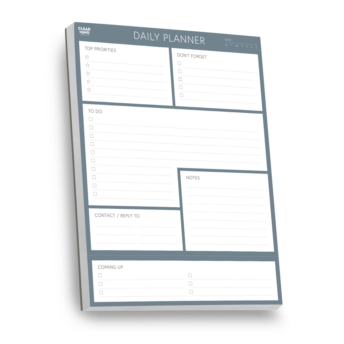Daily Planner Desk Pad, Undated Tear Off To Do List Notepad with Priorities and Notes, Thick 120gsm Paper, 100 Sheets, Large Desk Writing Pad for Work Office, 8.3 x 11.3