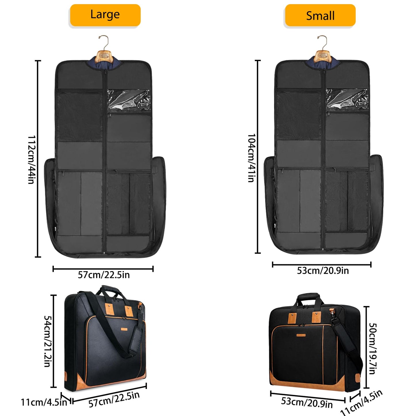 Noozion Garment Bag for Travel, Large Carry On Suit Bag for Business Up to 3 Suits, Wrinkle Free Garment Bag for Hanging Clothes with Shoulder Strap, Laptop Compartment, and Wet-Dry Pocket