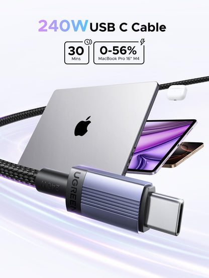 UGREEN 2-Pack 240W USB C to USB C Cable, Fast Charging USB C Cable for iPhone 17 Pro Max/16/14, Galaxy S25/S25/S24, Pixel 9/8/7, MacBook Pro/Air, ThinkBook, Dell XPS, iPad Pro/Air, Steam Deck, 10FT
