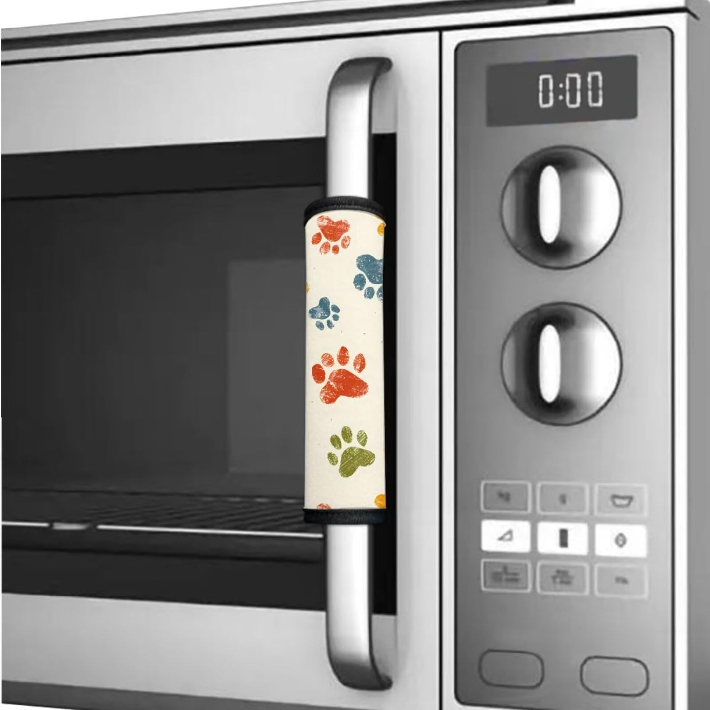 Hwzdsyxl Colorful Paw Pattern Fridge Door Handle Covers Kitchen Appliance Protective Gloves 6 PCS Anti-Scratch Refrigerator Handle Cover Keep Off Fingerprints Oil Stains Food Spot