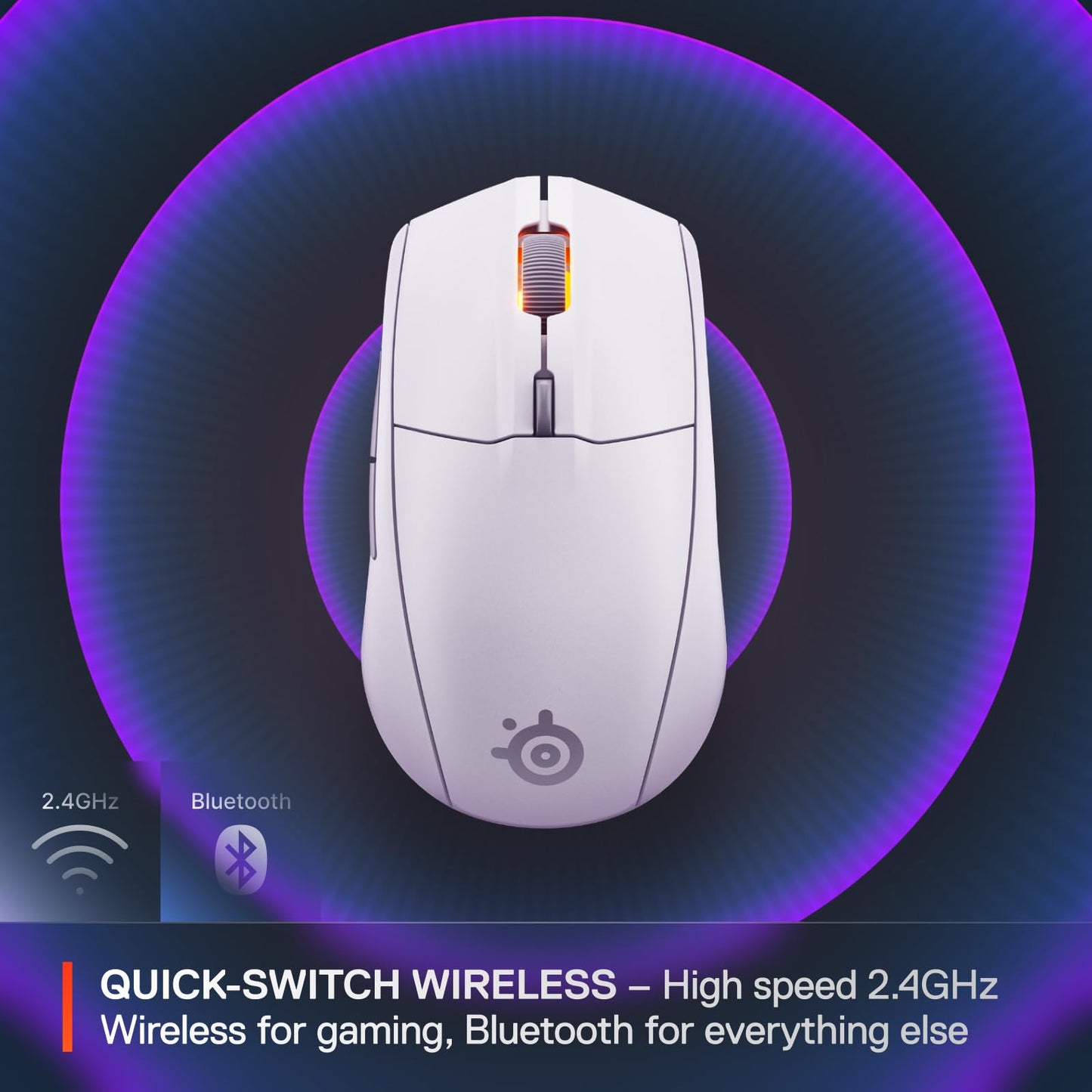 SteelSeries Rival 3 Wireless Gen 2 Gaming Mouse — 2.4GHz and Bluetooth — 18000 DPI TrueMove Air Optical Sensor — 60 Million Click Durability — Light-Weight — 100% PTFE Feet — Black