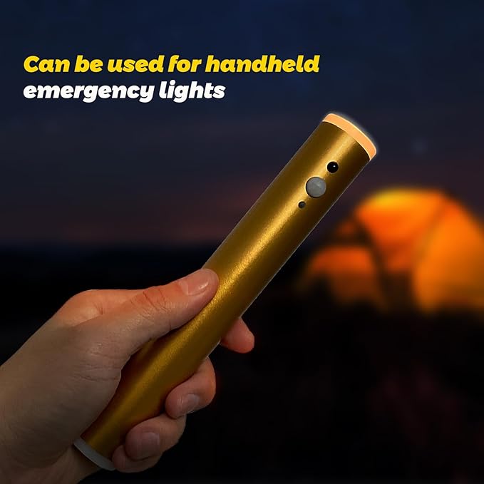 Motion Sensor Night Lights, Magnet Body Sensor Hallway LED Wall Lights, Rechargeable Portable Stairway, Battery Powered Cabinet Lights, Bedside Night Light (1pcs-Gold)