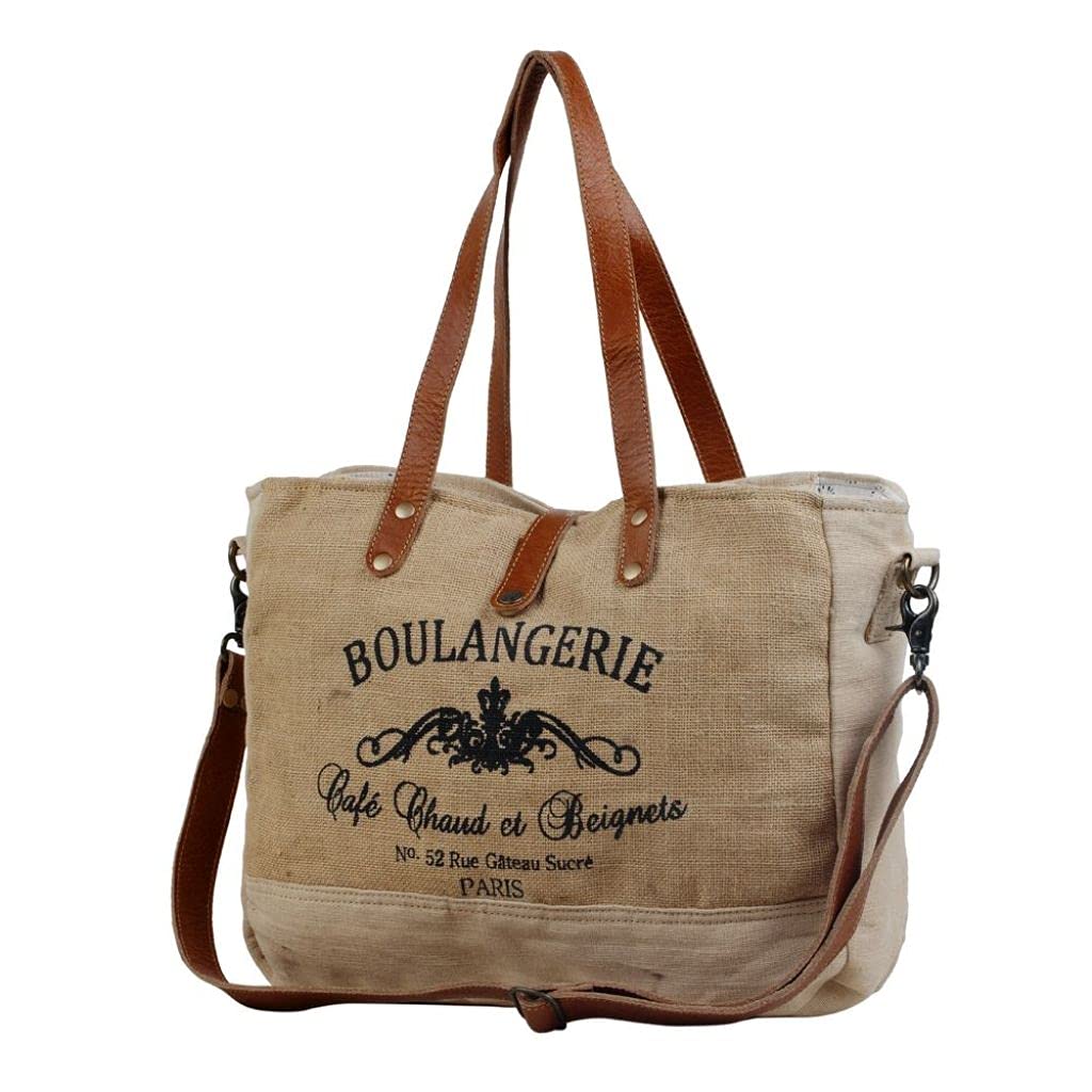 Myra Bag Wholesome Organic Boho Purses for Women - Canvas Fabric Market Bag, Boho Handbags for Women with Leather Accents, Chic Military Aesthetic, Casual Cloth Purses for Everyday, Shopping