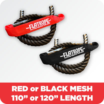 Patented FLATROPE 5lb Weighted Jump Rope, Heavy Flat-Mesh Design to Reduce Ankle Injury, 120” Adjustable Strength-Training Rope for Muscle Building, Conditioning & HIIT, Home Gym Fitness Equipment for CrossFit, HYROX, Spartan, DEKA Athletes, Black