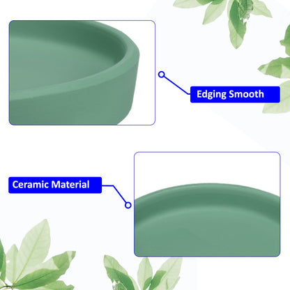 M METERXITY 3 Pack Planter Saucers - Ceramic Plant Tray Flower Pot Drip Trays Round Apply to Outdoor/Garden (4/5/6inch, Black)