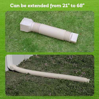 Rain Gutter Downspout Extensions Flexible, Drain Downspout Extender,Down Spout Drain Extender, Gutter Connector Rainwater Drainage,Extendable from 21 to 68 Inches(4 Pack, Limestone)