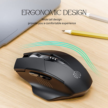 Wireless Mouse,Rechargeable Mouse 2.4G USB(Battery Level Visible) Ergonomic Computer Mouse,3 Levels DPI,Silent Wireless Mice for Laptop PC Computer(Black)