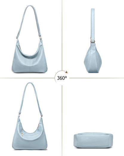 Hobo Bag for Women with Mini Purse Soft Vegan Leather Slouchy Shoulder Crossbody Handbag Tote