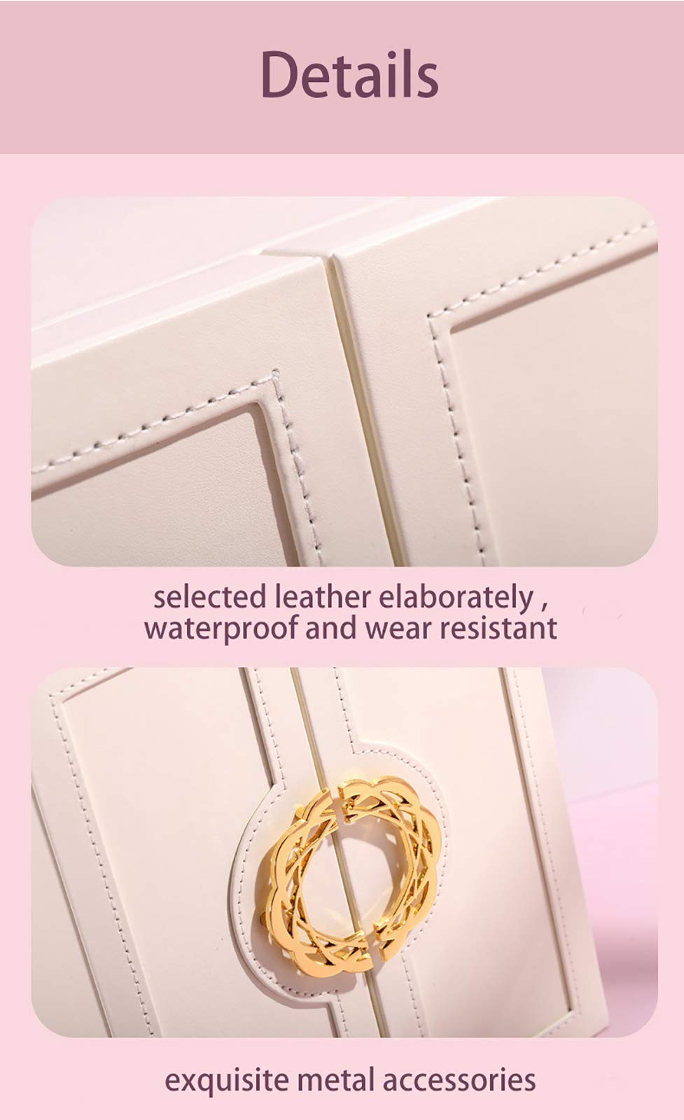AOSIFIEL Cute Jewelry Box for Women teen Girls Jewelry Organizer Large Jewelry Organizers and Storage Faux Leather Jewelry Storage Jewlery Box Jewellery Box Joyeros Organizador De Mujer