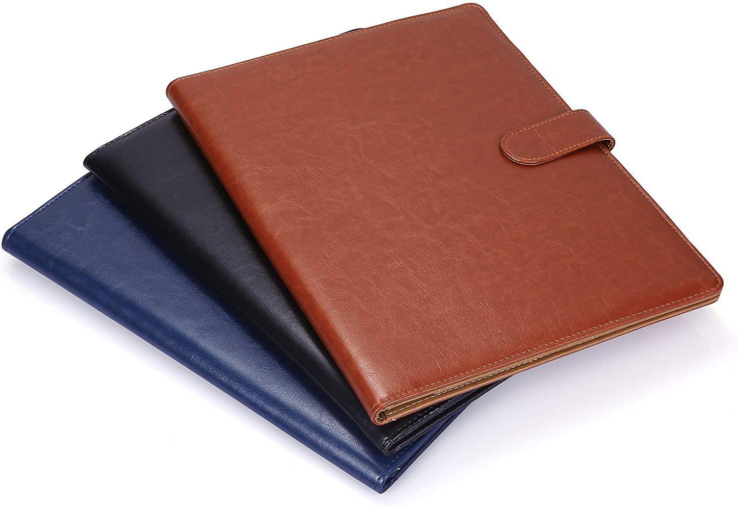 Clipboard Folder Padfolio, Mymazn Writing Portfolio Faux Leather Clipboards with Cover for Legal Pad Holder Letter Size A4 8.5 x 11 for Business Conference Notepad Clip Boards Brown