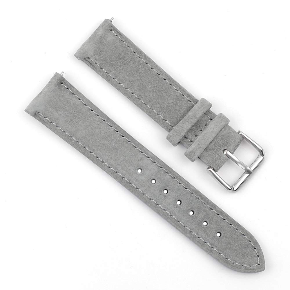 Onthelevel Suede Watch Strap-18mm 19mm 20mm 22mm 24mm Suede Leather with Black Leather Back Watch Band for Men or Women