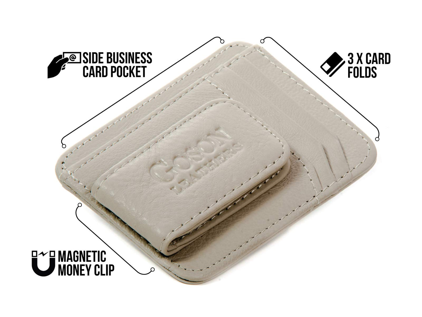 Goson Leather Money Clip Wallet for Men, Front Pocket Wallet, Credit Card Holder, Slim Minimalist Wallet