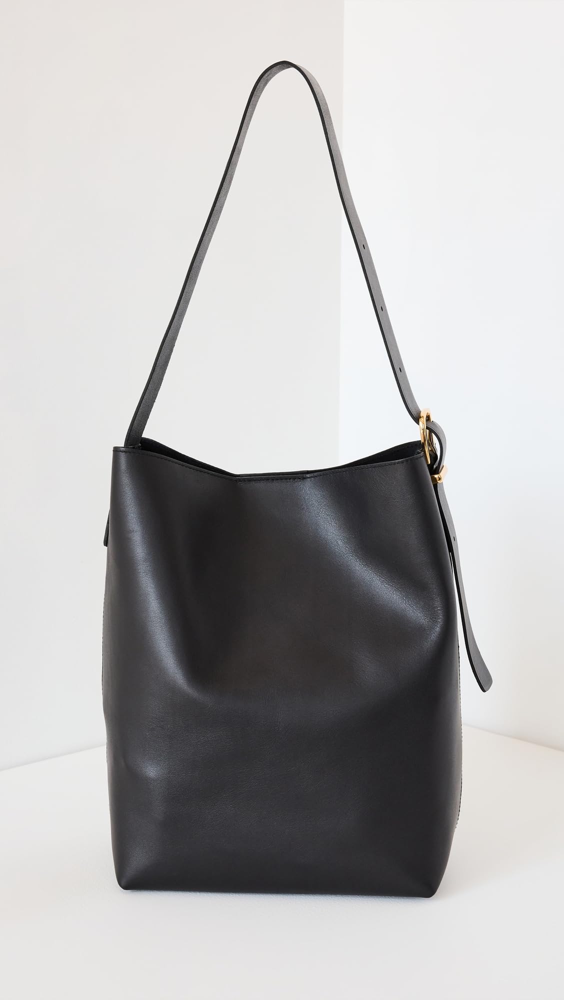 Madewell Women's The Essential Bucket Tote in Leather, True Black, One Size