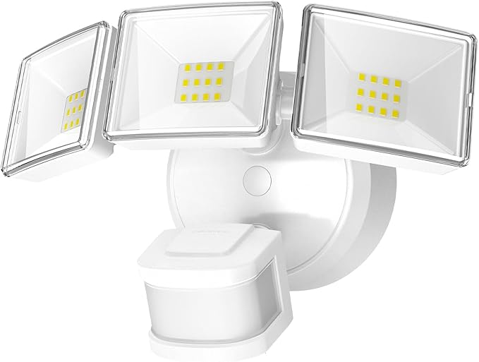 OREiN Motion Sensor Outdoor Lights – LED Flood Light, Bright & Energy-Efficient Security Light, 26W, 3500LM, 5000K Daylight, IP65 Waterproof, Dusk to Dawn, Ideal for Garage, Driveway, Backyard (White)