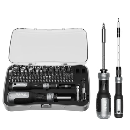 [Super Durable] 77in1 Screwdriver Set, Include 46in1 Precision Screwdriver and 23in1 1/4 Inch Nut Driver, Flat Head, Torx, Hex, Square, Repair Kit, Man Gift Screw Driver