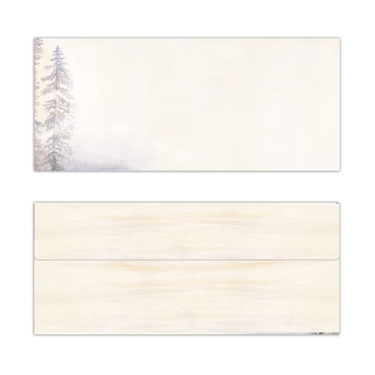 Great Papers! Morning Mist 2-Sided 8.5" x 11" Letterhead and #10 Envelope Stationery Set, 50 Stationery Sheets and 25 Matching Envelopes, 75 pieces (2021039)